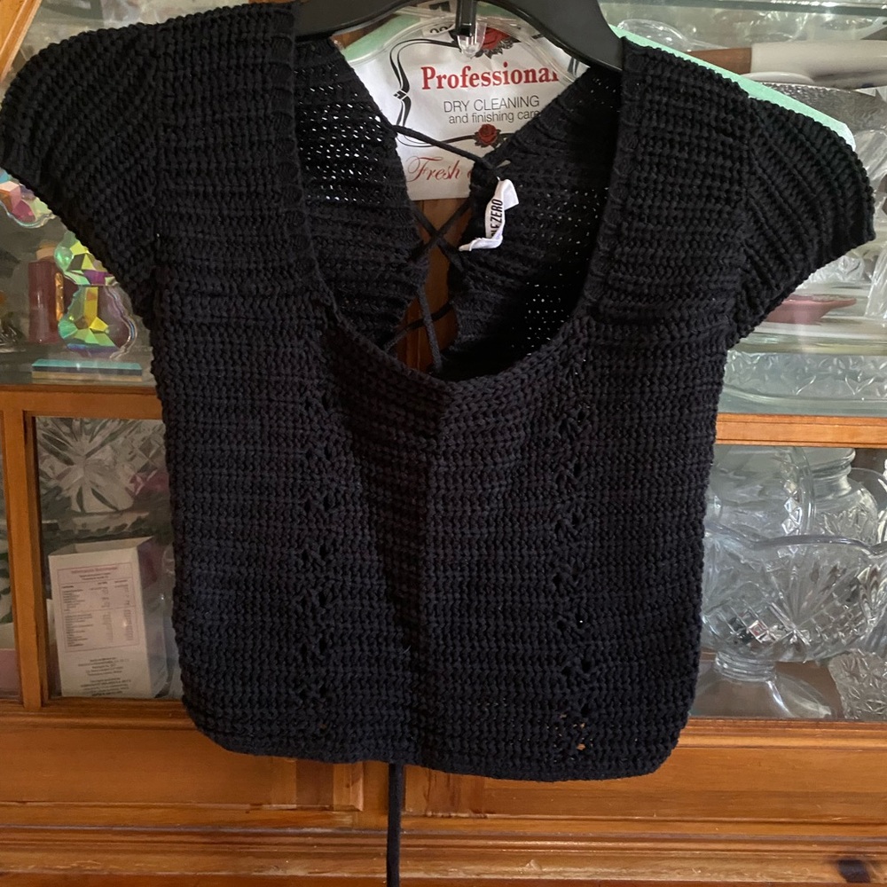 Crochet Open Back Cropped Top